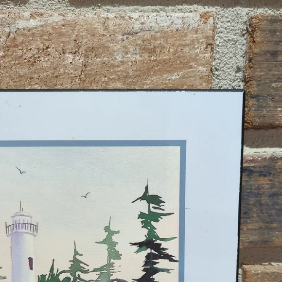 Serene Lakeside Wall Art with Lighthouse - Picture 6 of 16